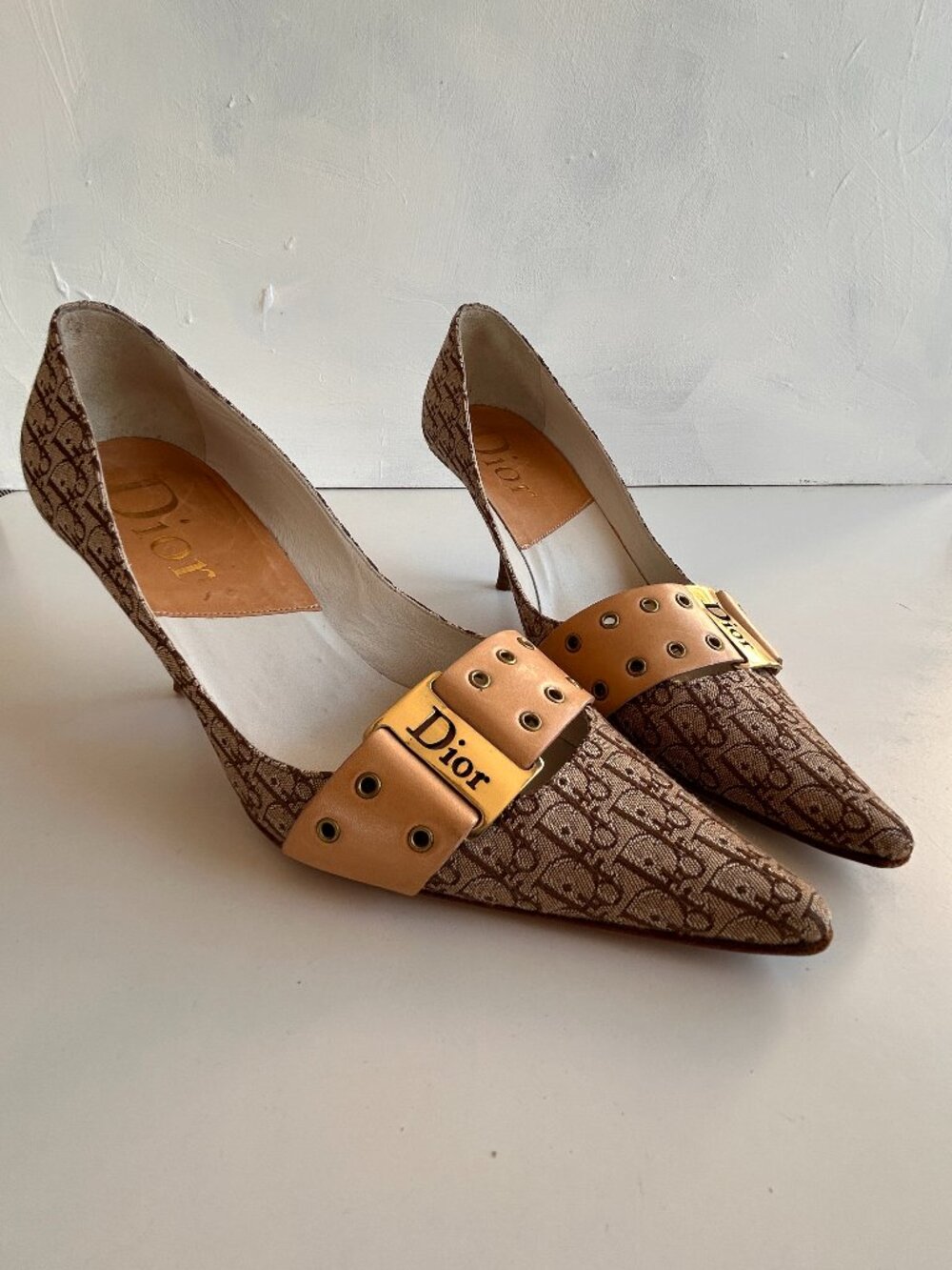 Vintage Dior Monogram Heels with Buckle
